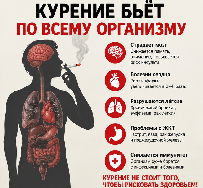 Курение, как метод получить рак любого органа!